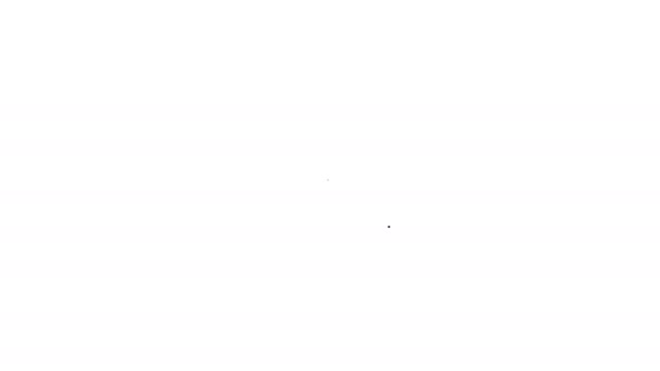 Línea negra Comprobación de papel e icono de verificación financiera aislados sobre fondo blanco. Comprobación de impresión de papel, recibo de la tienda o factura. Animación gráfica de vídeo 4K — Vídeo de stock