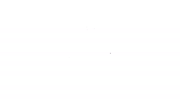 Schwarze Linie Hängeschild mit Text Türsymbol öffnen isoliert auf weißem Hintergrund. 4K Video Motion Grafik Animation — Stockvideo