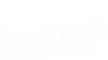 Beyaz arka planda siyah çizgi alışveriş sepeti simgesi izole edildi. İnternetten satın alma konsepti. Servis tabelası. Alışveriş arabası sembolü. 4K Video hareketli grafik canlandırması