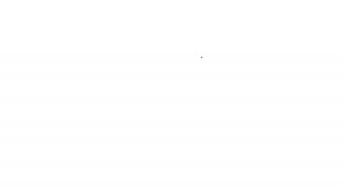 Siyah çizgi kağıt kontrolü ve mali kontrol simgesi beyaz arka planda izole edildi. Kağıt baskı çeki, makbuz ya da fatura. 4K Video hareketli grafik canlandırması