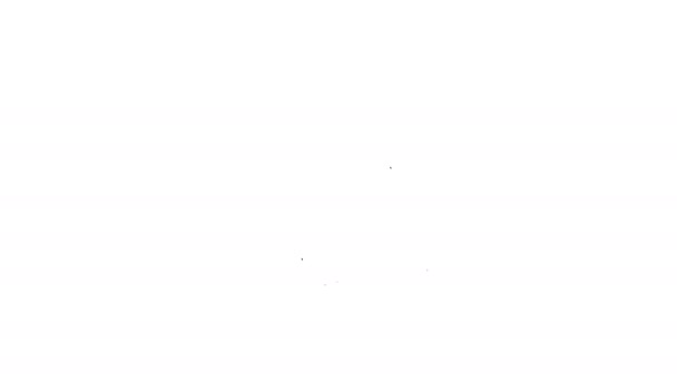Ligne noire Panier et icône du symbole euro isolés sur fond blanc. Concept d'achat en ligne. Service de livraison. Chariot. Animation graphique de mouvement vidéo 4K — Video