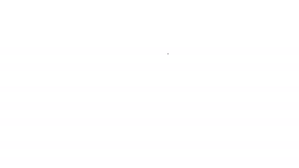 Μαύρη γραμμή εικονίδιο κουπονιού απομονωμένο σε λευκό φόντο. Κενό αυτοκόλλητο έκπτωσης αγορών. Προεξοφλητικό banner προτύπου. 4K Γραφική κίνηση κίνησης βίντεο — Αρχείο Βίντεο