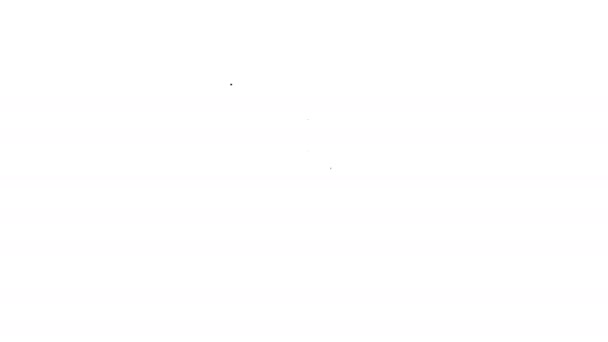 Linha preta Cesta de compras na tela ícone tablet isolado no fundo branco. Conceito e-commerce, e-business, marketing de negócios online. Animação gráfica em movimento de vídeo 4K — Vídeo de Stock