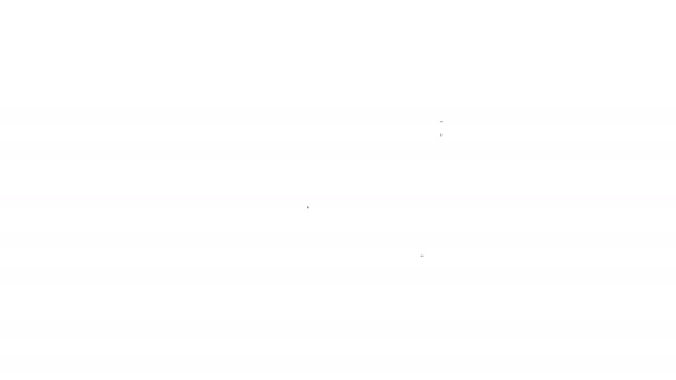 Schwarze Linie Kreditkarte und Dollar-Symbol auf weißem Hintergrund isoliert. Online-Zahlung. Barabhebungen. Finanzgeschäfte. 4K Video Motion Grafik Animation