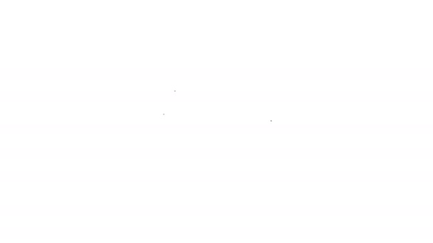 Černá čára Taška ikona izolované na bílém pozadí. Dámská kabelka. Glamour ležérní zavazadla symbol. Grafická animace pohybu videa 4K — Stock video