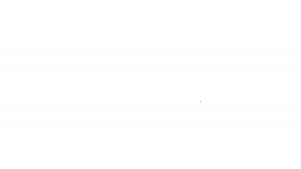 Černá čára Tomografie ikona izolované na bílém pozadí. Lékařský skener, radiace. Diagnóza, radiologie, magnetická rezonance. Grafická animace pohybu videa 4K — Stock video