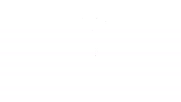Línea negra Icono de martillo reflejo de neurología aislado sobre fondo blanco. Animación gráfica de vídeo 4K — Vídeos de Stock
