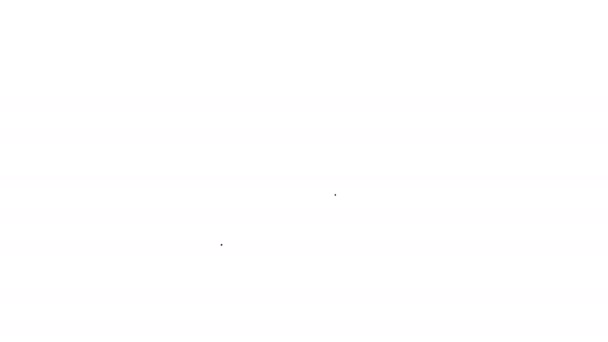 Černá čára Ikona chirurgické lampy izolované na bílém pozadí. Grafická animace pohybu videa 4K — Stock video
