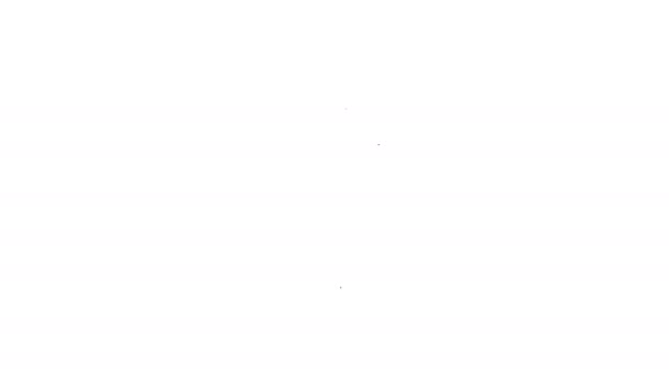 Línea negra Icono de máscara de oxígeno médica aislado sobre fondo blanco. Animación gráfica de vídeo 4K — Vídeos de Stock