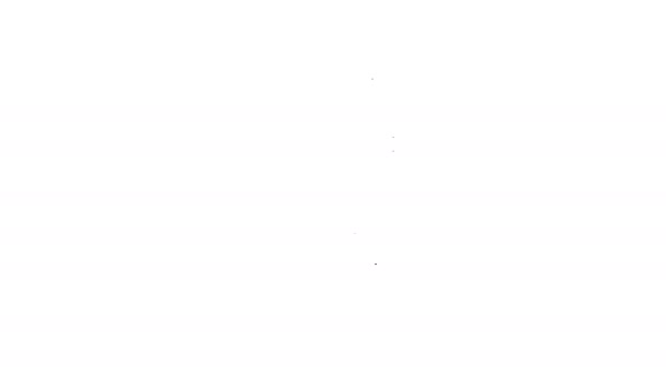Línea negra Caja de enfriamiento para órganos humanos icono de transporte aislado sobre fondo blanco. Concepto de trasplante de órganos. Contenedor de órganos. Animación gráfica de vídeo 4K — Vídeos de Stock