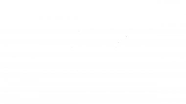 Siyah çizgi sedye simgesi beyaz arkaplanda izole edildi. Hastanenin tıbbi sedyesi. 4K Video hareketli grafik canlandırması