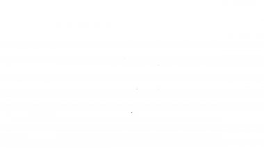 Beyaz zemin üzerinde izole edilmiş bakteri simgesi olan siyah çizgi Petri kabı. 4K Video hareketli grafik canlandırması