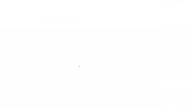 Beyaz zemin üzerinde siyah çizgi IV çanta ikonu izole. Kan torbası. Kan bağışı konsepti. Tedavi ve terapi kavramı, kemoterapi. 4K Video hareketli grafik canlandırması