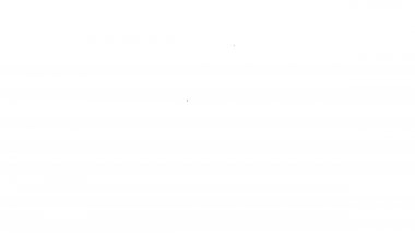 Siyah çizgi test tüpü ya da beyaz arka planda kan ikonu olan matara. Laboratuvar, kimyasal, bilimsel cam levha. 4K Video hareketli grafik canlandırması