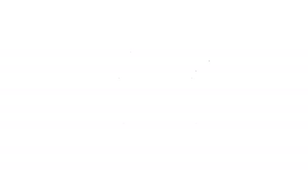 Ikona natahovače černé čáry izolovaná na bílém pozadí. Nemocniční nosítka. Grafická animace pohybu videa 4K — Stock video