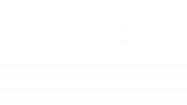 Línea negra Icono de silla dental médica aislado sobre fondo blanco. Silla de dentista. Animación gráfica de vídeo 4K — Vídeo de stock