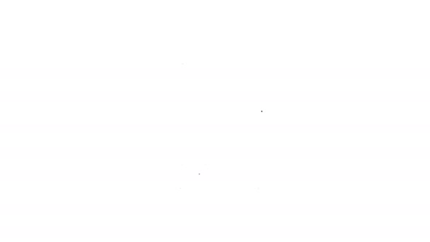 Ligne noire Moniteur d'ordinateur avec icône cardiogramme isolé sur fond blanc. Icône de surveillance. ECG moniteur avec battement de coeur main dessinée. Animation graphique de mouvement vidéo 4K — Video