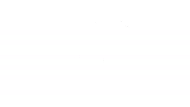 Linha preta Estetoscópio ícone instrumento médico isolado no fundo branco. Animação gráfica em movimento de vídeo 4K — Vídeo de Stock