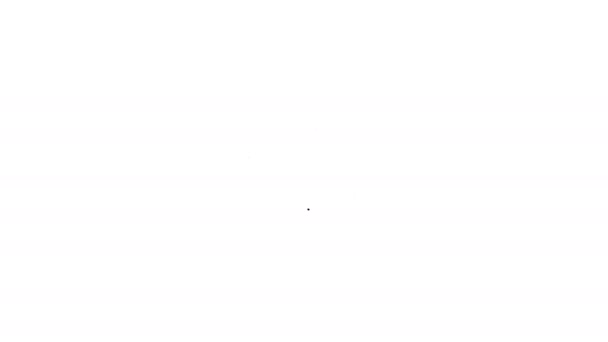 Línea negra Icono de niebla y sol aislado sobre fondo blanco. Animación gráfica de vídeo 4K — Vídeo de stock