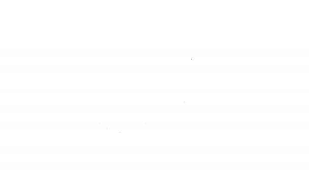 Zwarte lijn Wolk met regenpictogram geïsoleerd op witte achtergrond. Regenwolk neerslag met regendruppels. 4K Video motion grafische animatie — Stockvideo