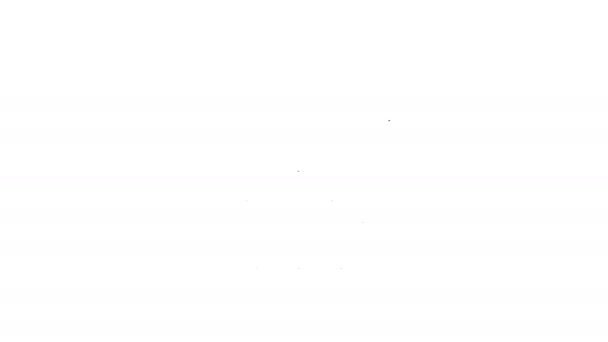 Ligne noire Nuage avec icône de pluie et de foudre isolé sur fond blanc. Précipitations de nuages de pluie avec gouttes de pluie.Icône météorologique de la tempête. Animation graphique de mouvement vidéo 4K — Video