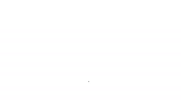 Línea negra Icono de copo de nieve aislado sobre fondo blanco. Animación gráfica de vídeo 4K — Vídeos de Stock