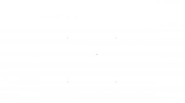 Beyaz arkaplanda siyah çizgi simgesi izole edildi. 4K Video hareketli grafik canlandırması