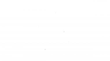 Beyaz arkaplanda siyah çizgi simgesi izole edildi. 4K Video hareketli grafik canlandırması