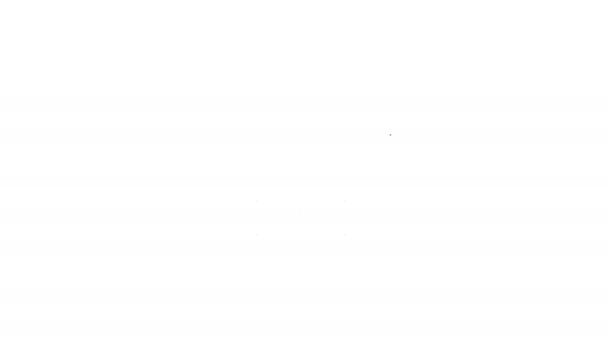 Ligne noire Nuage avec icône de neige isolée sur fond blanc. Nuage avec flocons de neige. Icône météo unique. Signe de neige. Animation graphique de mouvement vidéo 4K — Video