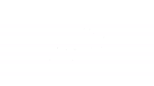 Ligne noire Nuageux avec pluie et icône du soleil isolé sur fond blanc. Précipitation de nuages de pluie avec gouttes de pluie. Animation graphique de mouvement vidéo 4K — Video