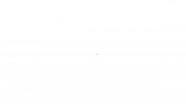 Beyaz zemin üzerinde kar ikonu olan siyah çizgi bulutu. Kar taneli bulut. Tek hava ikonu. Kar tabelası. 4K Video hareketli grafik canlandırması