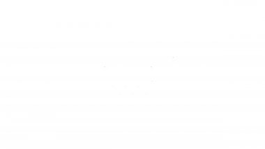 Beyaz zemin üzerinde kar ikonu olan siyah çizgi bulutu. Kar taneli bulut. Tek hava ikonu. Kar tabelası. 4K Video hareketli grafik canlandırması