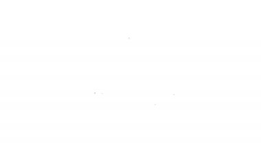 Siyah çizgi rüzgarı ve güneş ikonu beyaz arkaplanda izole edilmiş. Rüzgarlı bir hava. 4K Video hareketli grafik canlandırması