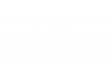 Beyaz arka planda siyah çizgi rüzgâr ve kar ikonu izole edildi. Rüzgarlı bir hava. 4K Video hareketli grafik canlandırması