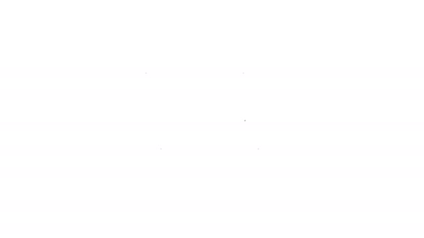 Linha preta Ícone de tempestade isolado no fundo branco. Sinal de queda e relâmpago. Ícone meteorológico da tempestade. Animação gráfica em movimento de vídeo 4K — Vídeo de Stock
