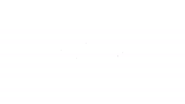 Schwarze Linie Tornado Symbol isoliert auf weißem Hintergrund. Wirbelsturm, Wirbelsturm, Sturmtrichter, Hurrikan oder Wettersymbol. 4K Video Motion Grafik Animation — Stockvideo