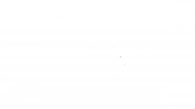 Siyah çizgi UV koruma simgesi beyaz arkaplanda izole edildi. Güneş ve kalkan. Ultra menekşe ışınları radyasyon. SPF güneş işareti. 4K Video hareketli grafik canlandırması