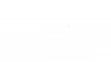 Siyah çizgi basketbol bileti ikonu beyaz arka planda izole edildi. 4K Video hareketli grafik canlandırması