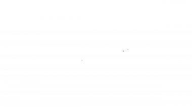 Siyah çizgi basketbol bileti ikonu beyaz arka planda izole edildi. 4K Video hareketli grafik canlandırması