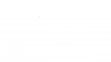 Siyah çizgi ödüllü basketbol topu ikonu beyaz arka planda. Galibiyet ödülü sembolü. Şampiyonluk ya da yarışma kupası. 4K Video hareketli grafik canlandırması