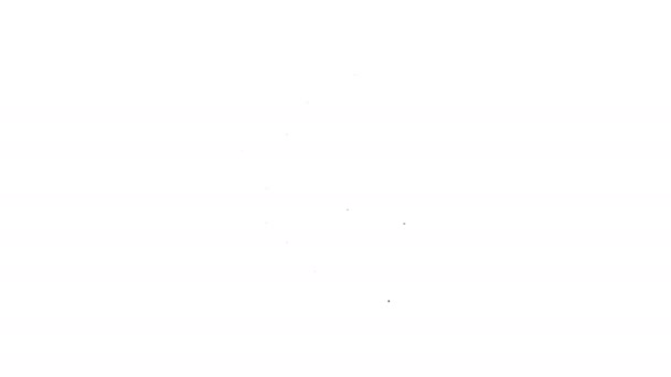 Zwarte lijn thermometer met zon pictogram geïsoleerd op witte achtergrond. 4K Video motion grafische animatie — Stockvideo