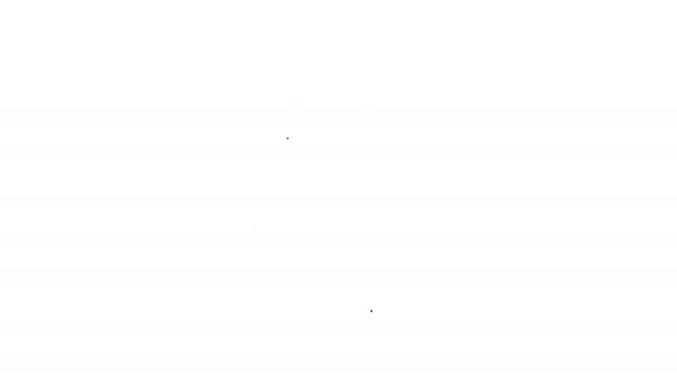 Línea negra Símbolo frío y caliente. Icono de sol y copo de nieve aislado sobre fondo blanco. Símbolo de invierno y verano. Animación gráfica de vídeo 4K — Vídeos de Stock