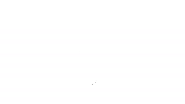 Línea negra Símbolo frío y caliente. Icono de sol y copo de nieve aislado sobre fondo blanco. Símbolo de invierno y verano. Animación gráfica de vídeo 4K — Vídeo de stock