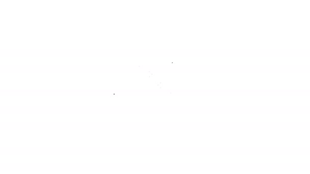 Escudo de línea negra en la pelota de baloncesto icono interior aislado sobre fondo blanco. Animación gráfica de vídeo 4K — Vídeo de stock