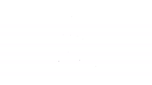 Linea nera Icona del concetto di strategia di pianificazione isolata su sfondo bianco. Coppa di pallacanestro formazione e tattica. Animazione grafica 4K Video motion — Video Stock