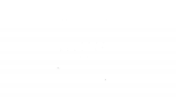 白の背景に隔離されたスポーツカレンダーアイコン上のブラックラインバスケットボール。4Kビデオモーショングラフィックアニメーション — ストック動画