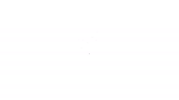 Μαύρη γραμμή Θέση με μπάλα μπάσκετ μέσα εικονίδιο απομονώνονται σε λευκό φόντο. 4K Γραφική κίνηση κίνησης βίντεο — Αρχείο Βίντεο