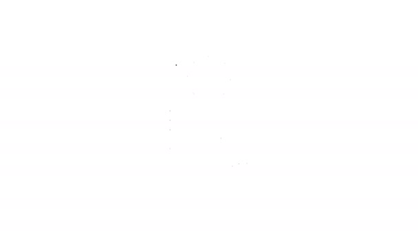 Linea nera modello certificato icona premio basket isolato su sfondo bianco. Conseguimento, premio, laurea, borsa di studio, diplomi. Animazione grafica 4K Video motion — Video Stock