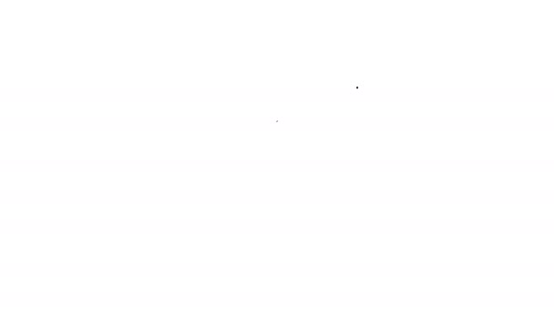 Copa de premio de línea negra con icono de pelota de baloncesto aislado sobre fondo blanco. Símbolo del trofeo ganador. Campeonato o trofeo de competición. Animación gráfica de vídeo 4K — Vídeo de stock