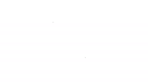 Zwarte lijn Beker met basketbal pictogram geïsoleerd op witte achtergrond. Winnaar trofee symbool. Kampioenschap of wedstrijd trofee. 4K Video motion grafische animatie — Stockvideo
